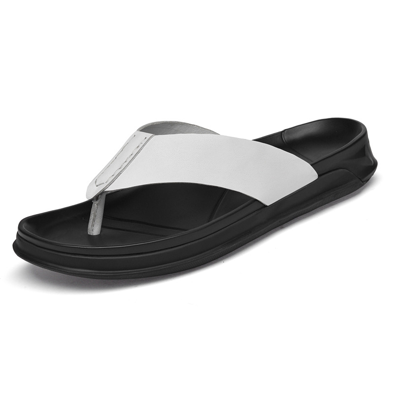Flip Flop Leather Men - Męskie letnie sandały z prawdziwej skóry,