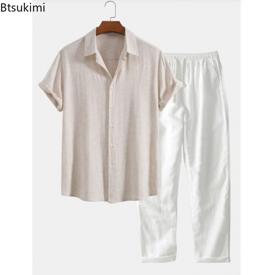 Męski zestaw plażowy na lato 2 – Short Linen Drawstring recenzja i cena